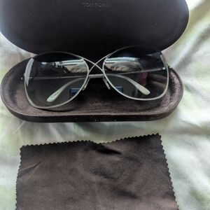 Tom Ford Silver Gray Glasses Modern Metal Frame
